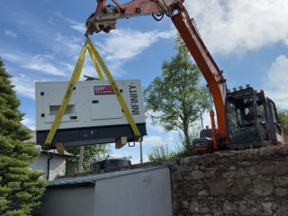 Careful Placement of the Generator at Its Final Location by Our Neighbor David Frazer