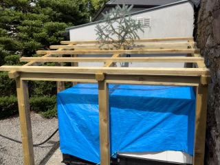 Timber Framework Erected and Roof Ready for Cladding